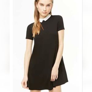 Mini black dress with white collar